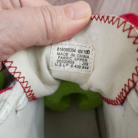 Vintage Polo Ralph Lauren Red Canvas High-Top Sneakers with White Laces Sz 10D - Picture 6 of 13